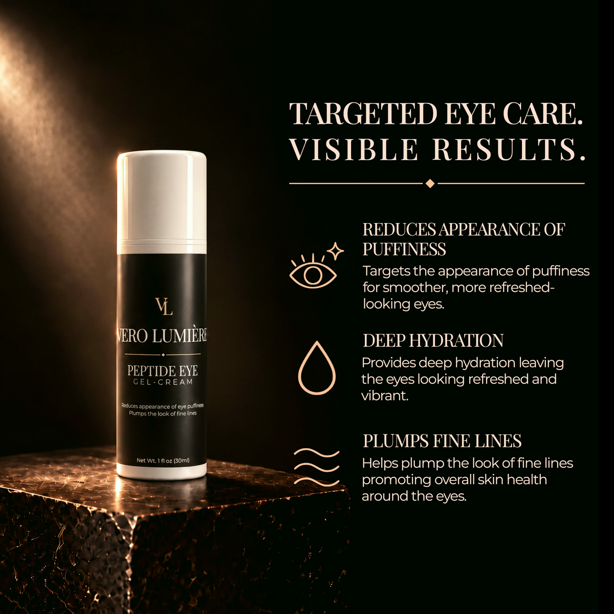 Gel-crema para el contorno de ojos con péptidos