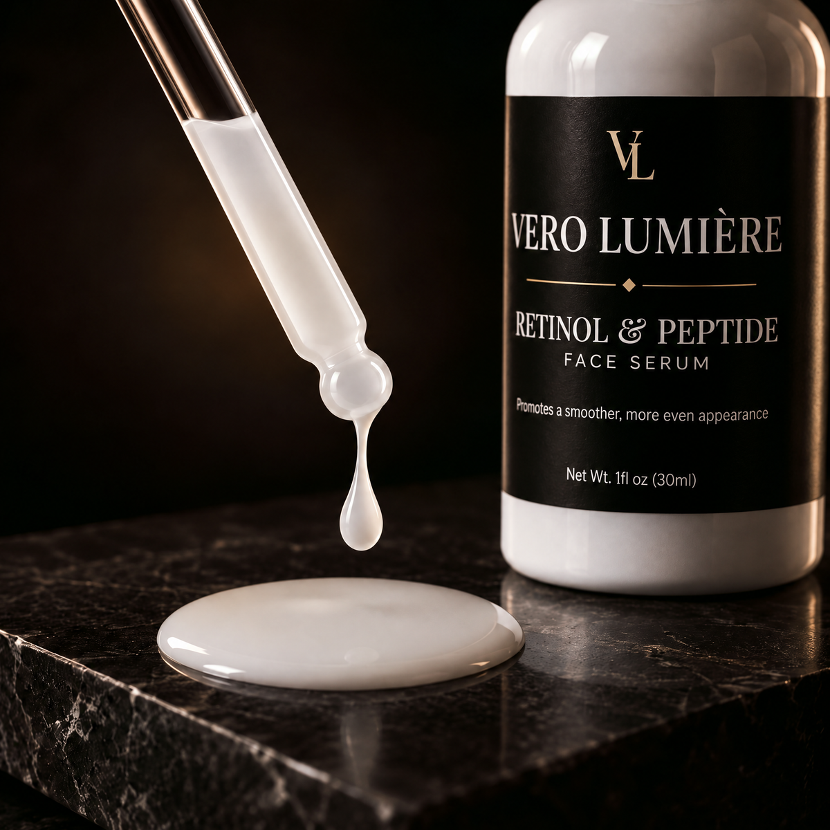 Sérum facial de retinol y péptidos